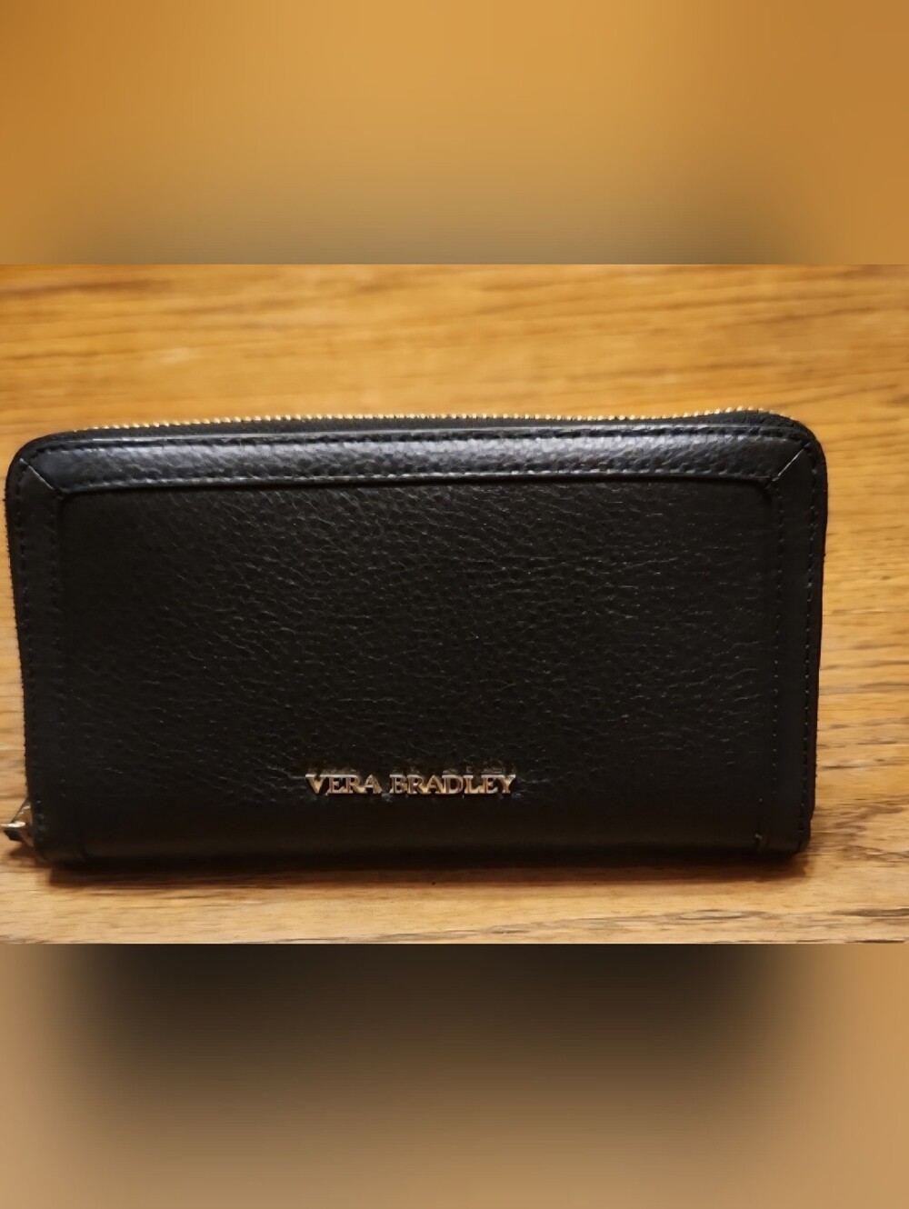 Vera Bradley Leather George Wallet in Black RETIRED